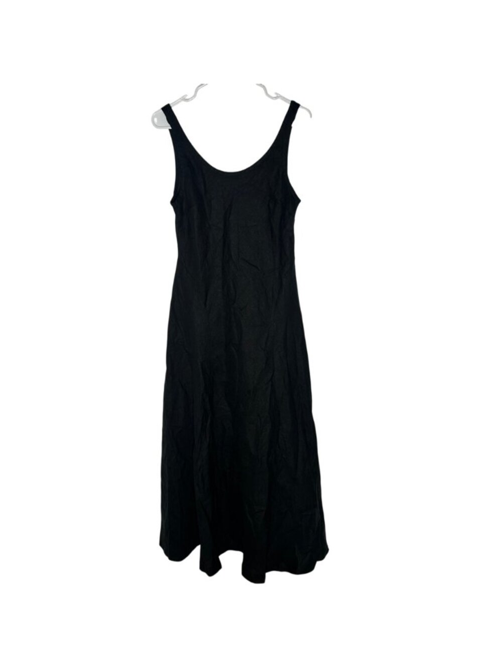 Madewell Scoopneck Sleeveless Midi Dress in 100% Linen Women's Size 2 Black NWT! - Picture 2 of 5